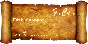 Fáth Csongor névjegykártya